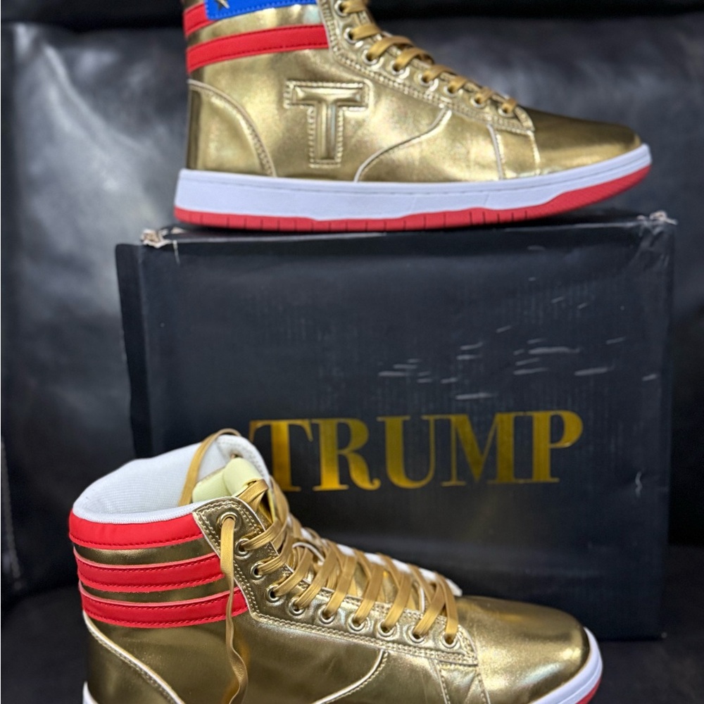 Trump Gold and Red High-Top Sneakers for Men